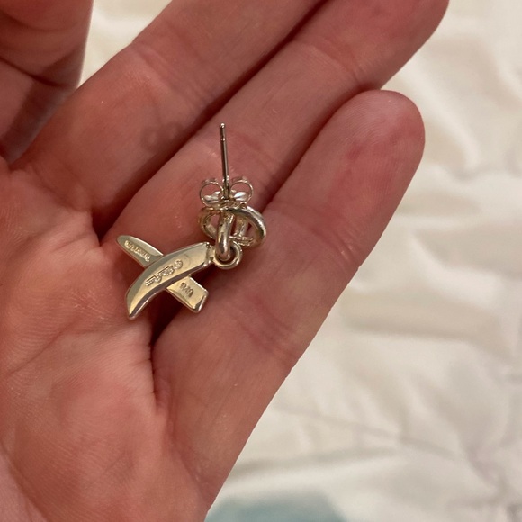 Tiffany & Co. RARE Paloma Picasso Silver Kiss X Graffiti Dangle Earrings - Picture 11 of 13